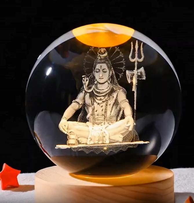 Shiv Ji Crystal LED Lamp